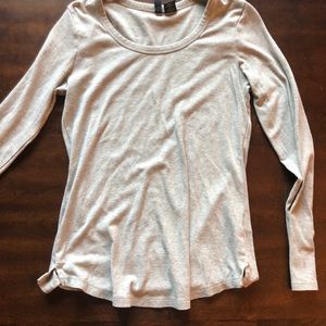 Solid grey long sleeve top